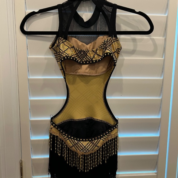 Black and Gold Jazz Dance Costume - Picture 2 of 5